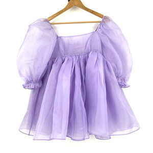 Selkie Mini Puff Dress Small Babydoll Lavender Cottage Victorian Party Coquette